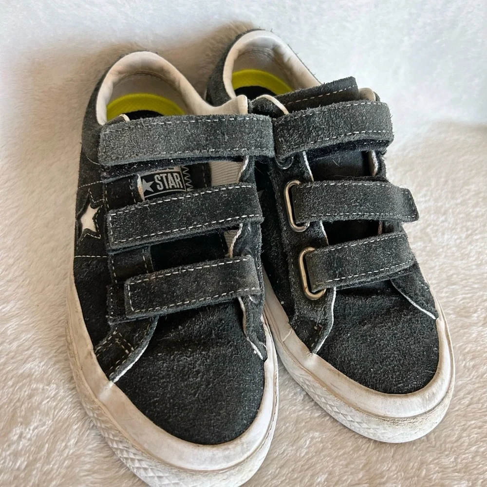 Dark Grey Velcro Kids’ Converse